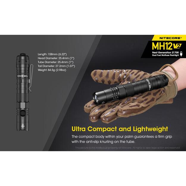 Žibintuvėlis MH SERIES/1200 LUMENS MH12 V2 NITECORE 8
