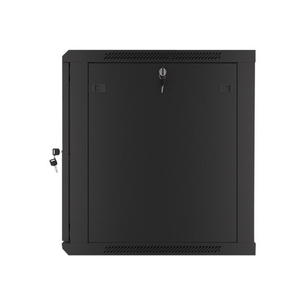 Komutacinė spinta pakabinama LANBERG 12U 600x600 steel doors black flat pack 44