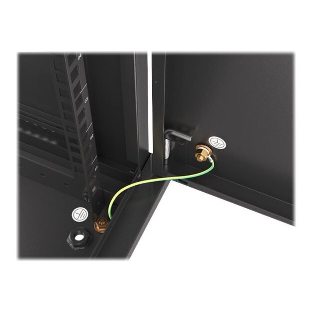 Komutacinė spinta pakabinama LANBERG 12U 600x600 steel doors black flat pack 46