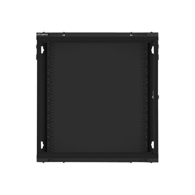 Komutacinė spinta pakabinama LANBERG 12U 600x600 steel doors black flat pack 48