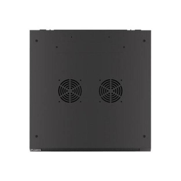 Komutacinė spinta pakabinama LANBERG 12U 600x600 steel doors black flat pack 54