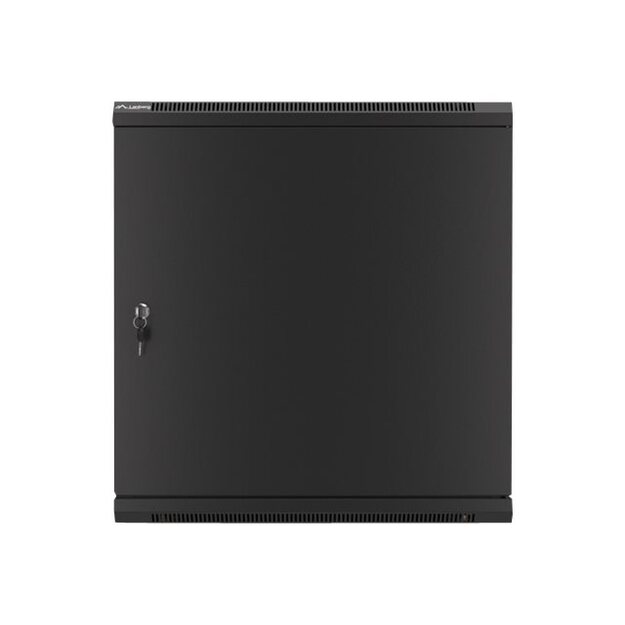 Komutacinė spinta pakabinama LANBERG 12U 600x600 steel doors black flat pack 47