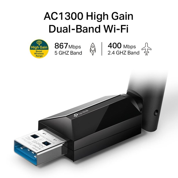 USB belaidžio ryšio adapteris 1300MBPS ARCHER T3U PLUS TP-LINK
