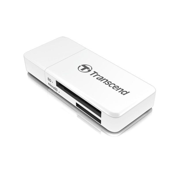 Atminties kortelių skaitytuvas MEMORY READER FLASH USB3.1/WHITE TS-RDF5W TRANSCEND