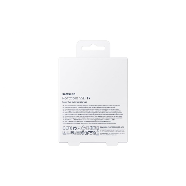 Išorinis kietasis diskas SSD |SAMSUNG|T7|1TB|USB 3.2|Write 1000 MBytes/sec|Read 1050 MBytes/sec|MU-PC1T0H/WW