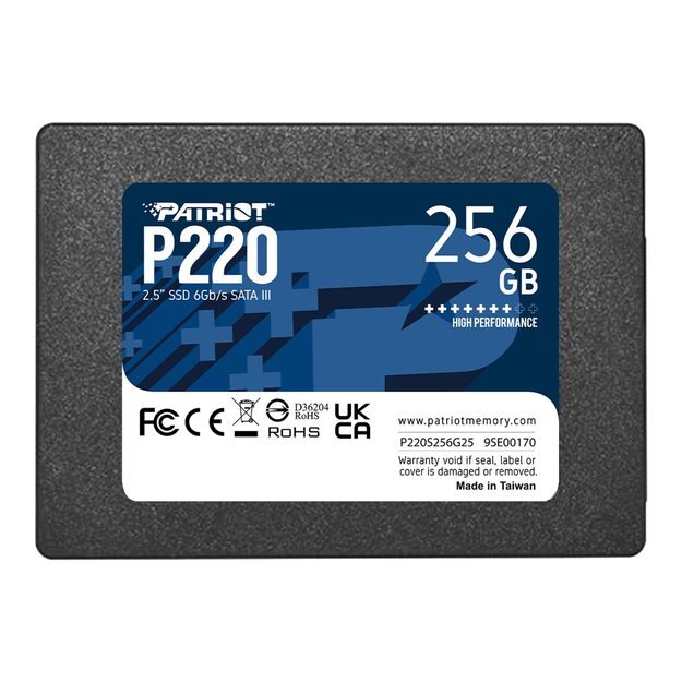 Kietasis diskas (SSD) vidinis PATRIOT P220 256GB SATA3 2.5inch SSD