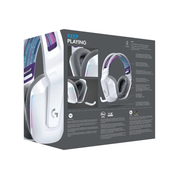Ausinės LOGITECH G733 LightSpeed Wireless RGB Gaming - WHITE - EMEA 45