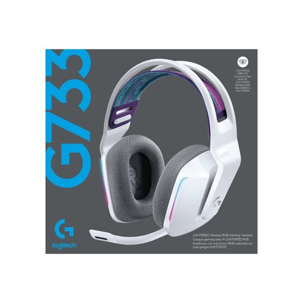 Ausinės LOGITECH G733 LightSpeed Wireless RGB Gaming - WHITE - EMEA