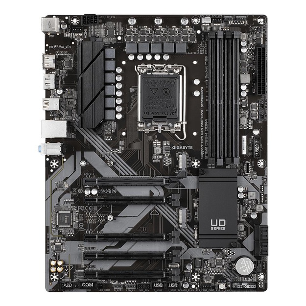 Pagrindinė plokštė |GIGABYTE|Intel B760 Express|LGA1700|ATX|Memory DDR4|Memory slots 4|4xPCI-Express 3.0 1x|1xPCI-Express 4.0 16x|2xM.2|1xHDMI|1xDisplayPort|4xUSB 2.0|1xUSB 3.2|1xUSB-C|1xPS/2|1xRJ45|3xAudio port|B760DS3HDDR4