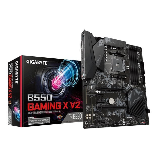 Pagrindinė plokštė GIGABYTE B550 GAMING X V2 AM4 DDR4 2xM.2 4xSATA HDMI ATX MB 12