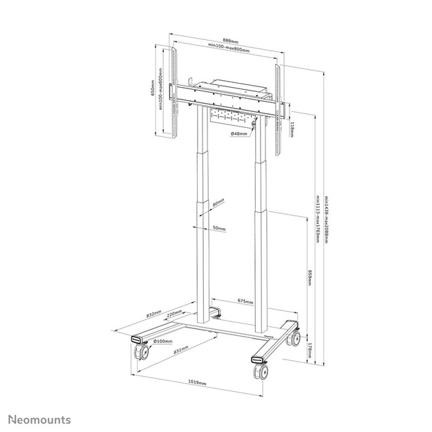 TV SET ACC FLOOR STAND 37-100 /FL55-875WH1 NEOMOUNTS