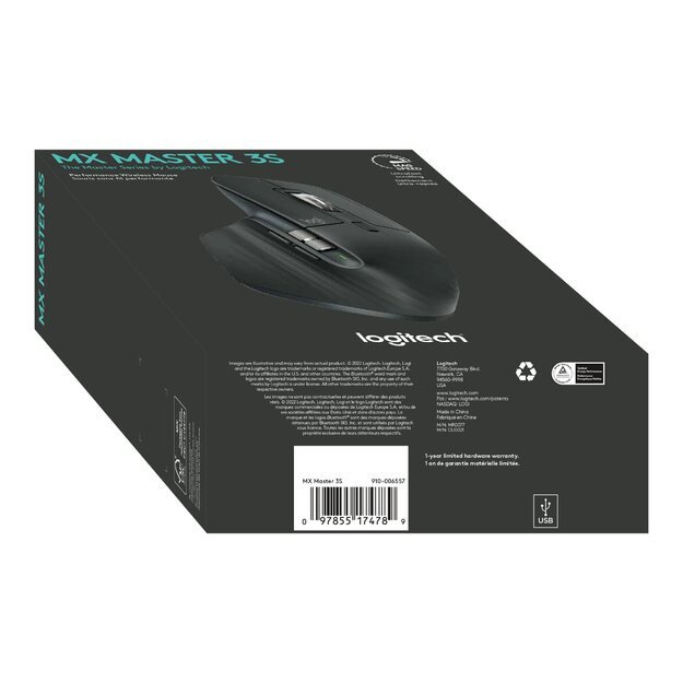 Kompiuterinė pelė belaidė MOUSE BLUETH OPTICAL MASTER 3S/BLACK 910-006559 LOGITECH