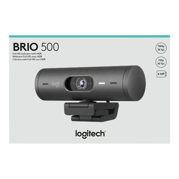 LOGITECH Brio 500 - GRAPHITE - EMEA28 29