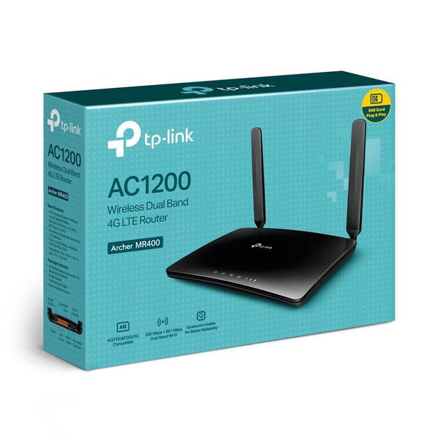 Maršrutizatorius TP-LINK 1350Mbps 3x10 100M LAN \ WAN ports 1 antennas 5 4G ARCHERMR400