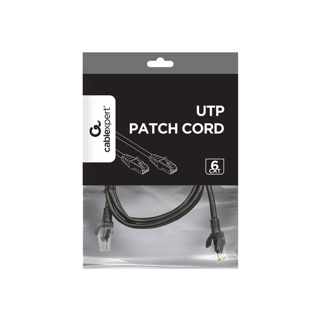 PATCH CABLE CAT6 UTP 1M/BLACK PP6U-1M/BK GEMBIRD