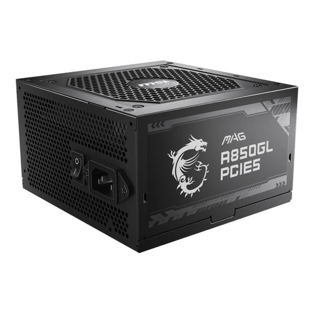 Power Supply|MSI|850 Watts|Efficiency 80 PLUS GOLD|PFC Active|MAGA850GLPCIE5