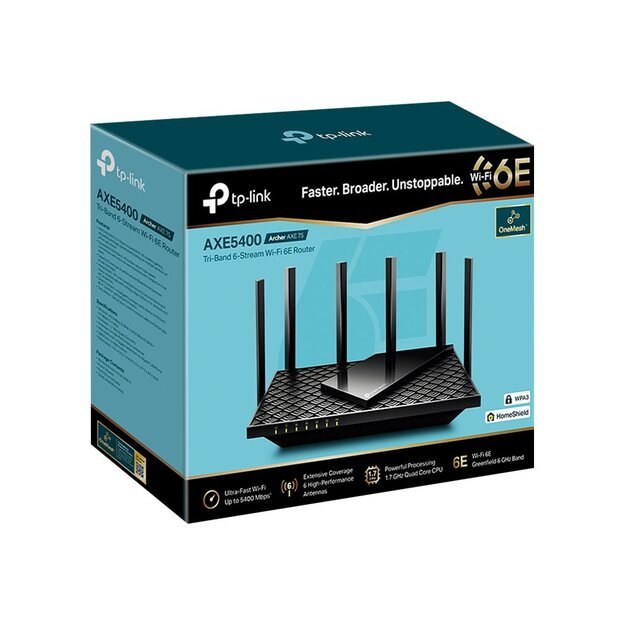 Maršrutizatorius 5400MBPS WI-FI 6E TRI-BAND ARCHER AXE75 TP-LINK