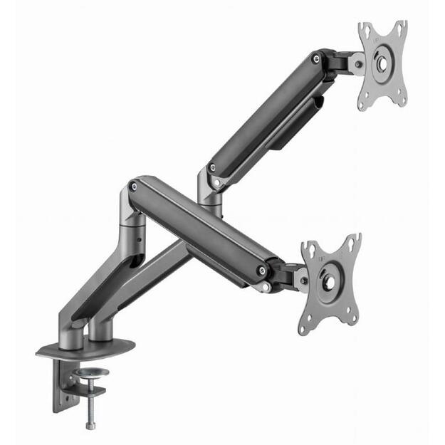 Monitoriaus laikiklis GEMBIRD Desk mounted adjustable double monitor arm space grey