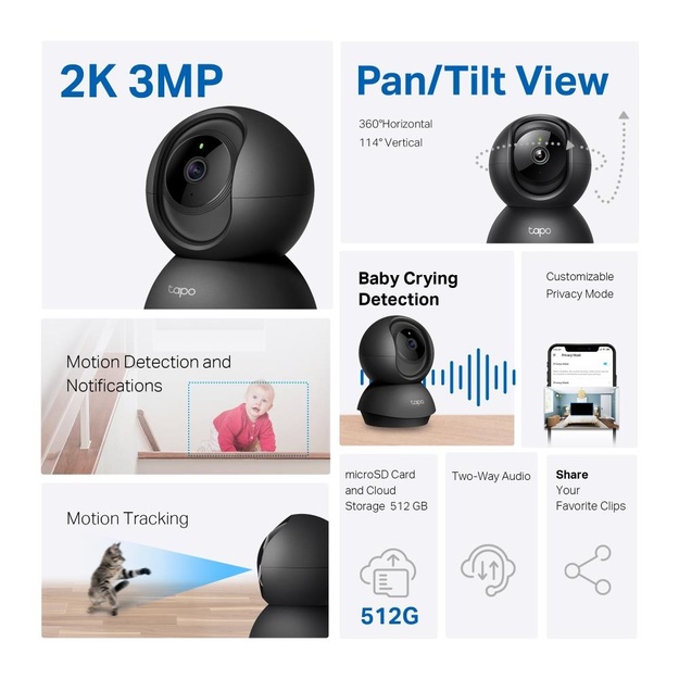 Belaidė kamera PAN TILT TAPO C211 TP-LINK