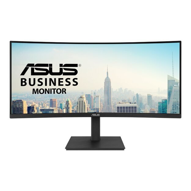 ASUS Business VA34VCPSN 34inch UWQHD Curved Monitor 21:9 VA 3440x1440 100Hz Frameless DP HDMI USB-Hub RJ45 65W USB-C Speaker