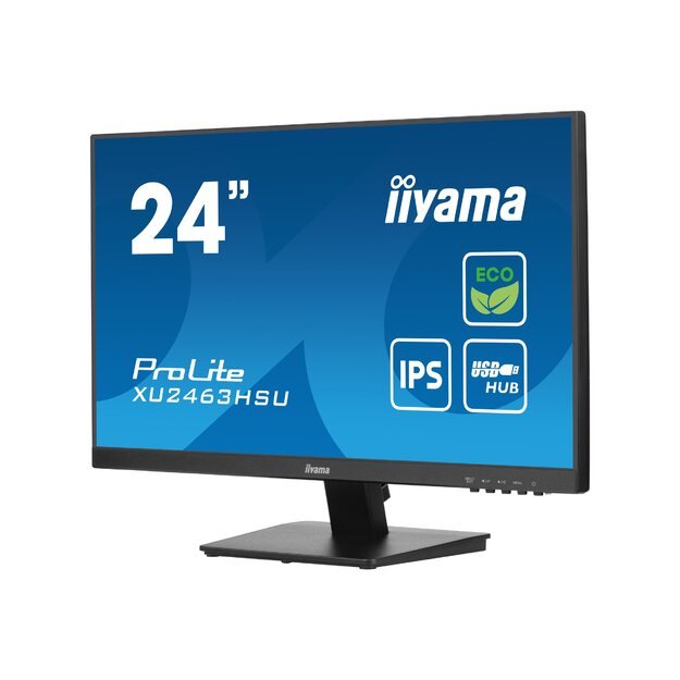 IIYAMA XU2463HSU-B1 23.8inch ETE IPS EyeComfort/EyeSafe 2.0 FHD 100Hz 250cd/m2 3ms Speakers HDMI DP GTG USB 2x 3.2 FreeSync