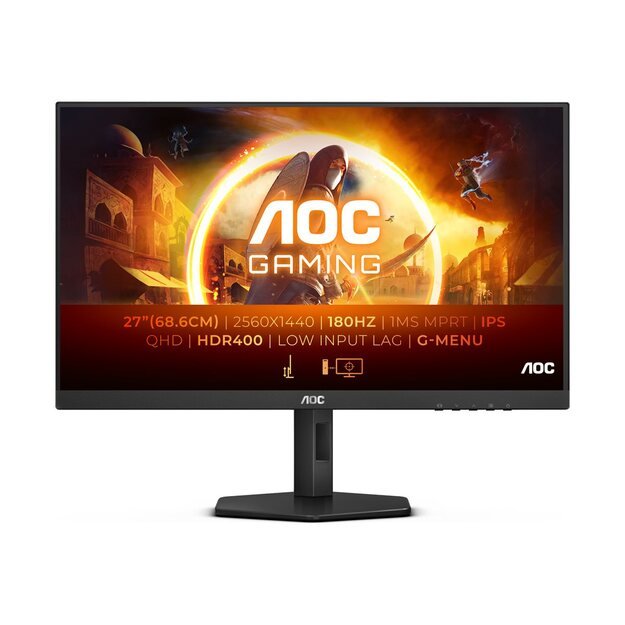 AOC Q27G4X 27inch 2560x1440 IPS 180Hz 130mm FreeSync Premium Gsync compatible HDMI DP