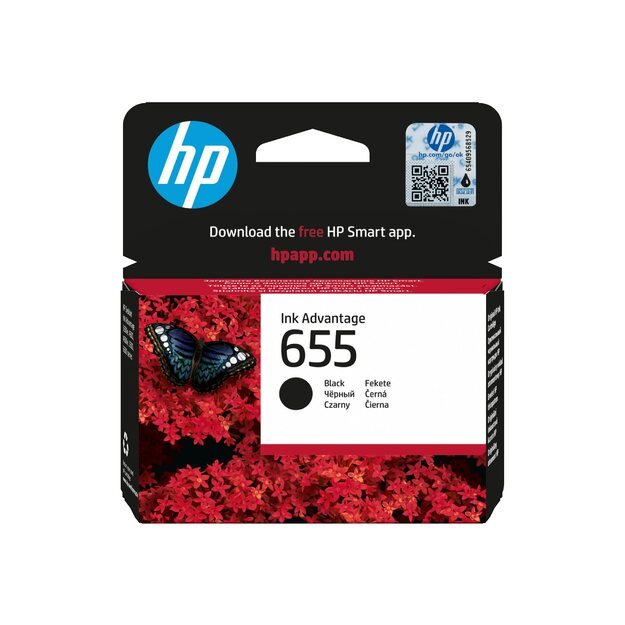 HP 655 ink cartridge black standard capacity 550 pages 1-pack