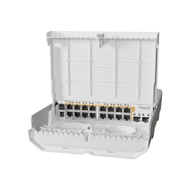 MIKROTIK netPower 16P 18 port switch with 16 Gigabit PoE-out ports and 2 SFP+