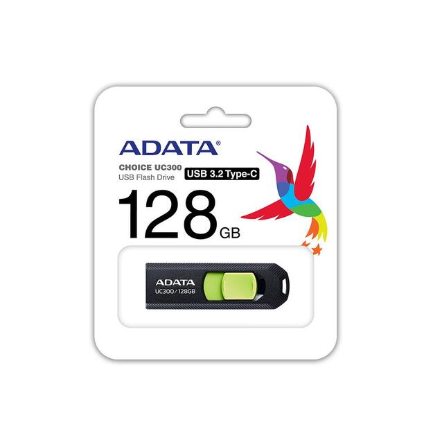 MEMORY DRIVE FLASH USB-C 128GB/ACHO-UC300-128G-RBK/GN ADATA