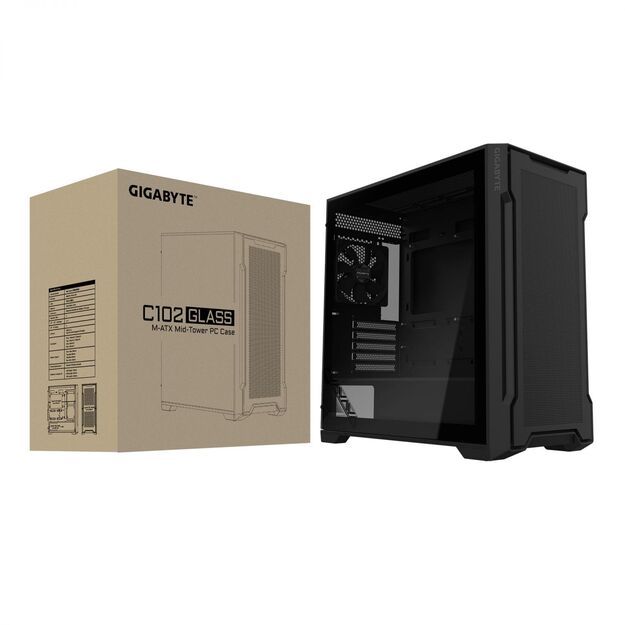 CASE MIDITOWER ATX W/O PSU/GB-C102G BLACK GIGABYTE 12