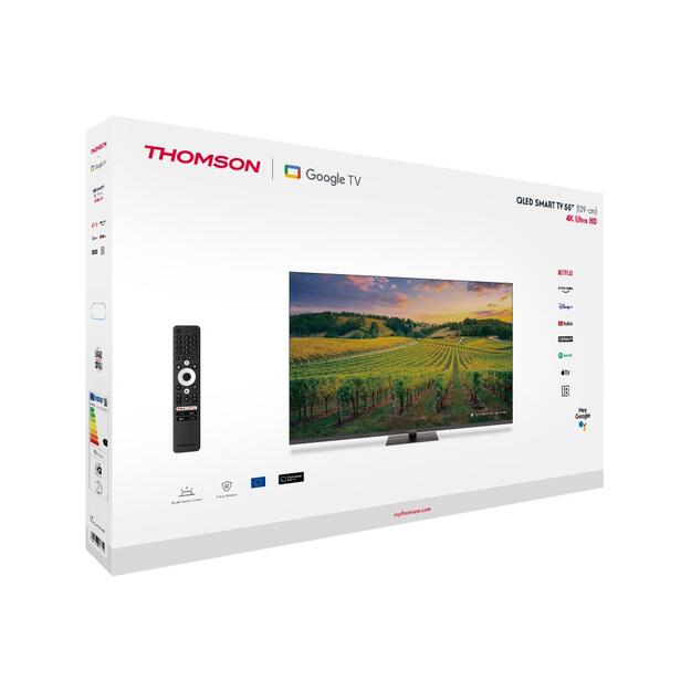 TV Set|THOMSON|55 |4K/Smart|QLED|3840x2160|Bluetooth|Google TV|55QG5C14