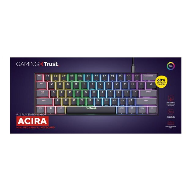 KEYBOARD USB GAMING GXT867/ACIRA MINI 24882 TRUST 8