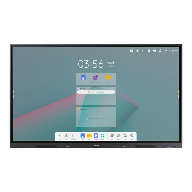 SAMSUNG WAC Eboard WA86C 86inch Android 11 8GB RAM 64GB storage UHD IR Touch 3xHDMI CEC 2.0 USB-C PD 65W Video out HDMI USB 5