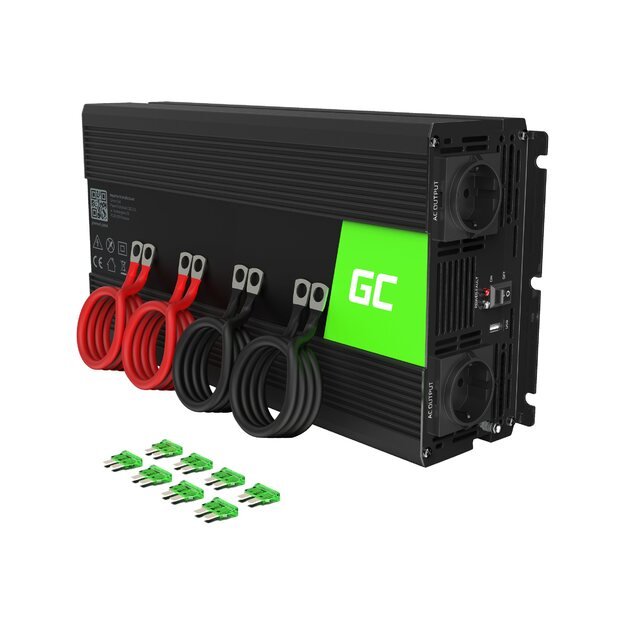 GREENCELL Car Power Inverter 24V to 230V 3000W/6000W Mod Sine