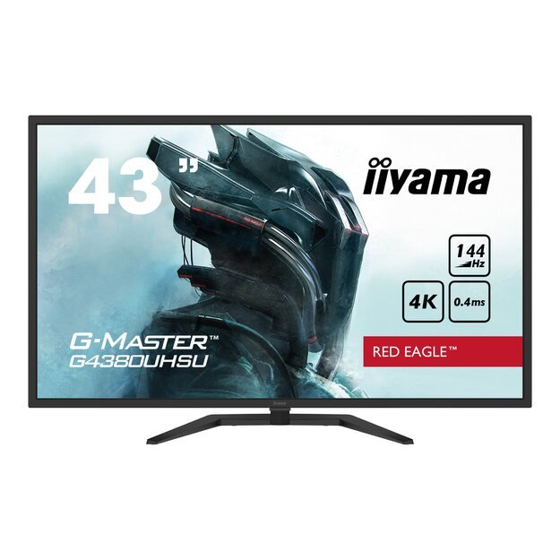 LCD Monitor|IIYAMA|43 |Gaming/4K|Panel VA|3840x2160|16:9|144Hz|Matte|0.4 ms|Speakers|Tilt|Colour Black|G4380UHSU-B1