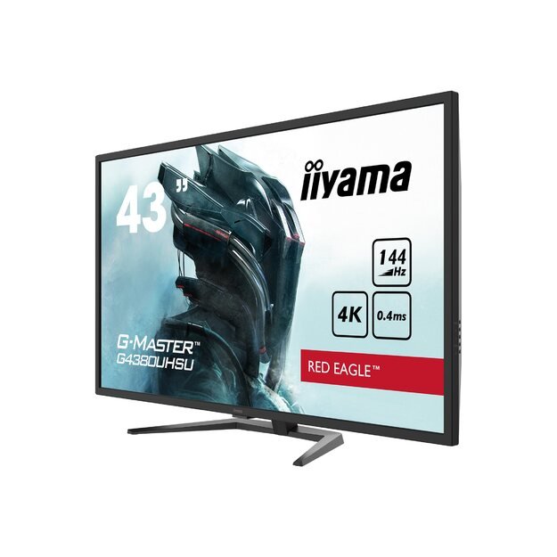 LCD Monitor|IIYAMA|43 |Gaming/4K|Panel VA|3840x2160|16:9|144Hz|Matte|0.4 ms|Speakers|Tilt|Colour Black|G4380UHSU-B1