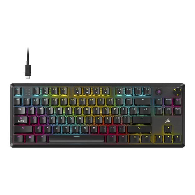 CORSAIR K70 CORE TKL Tenkeyless Mechanical Gaming Keyboard Backlit RGB LED CORSAIR MLX RED Black Black ABS DS Keycaps