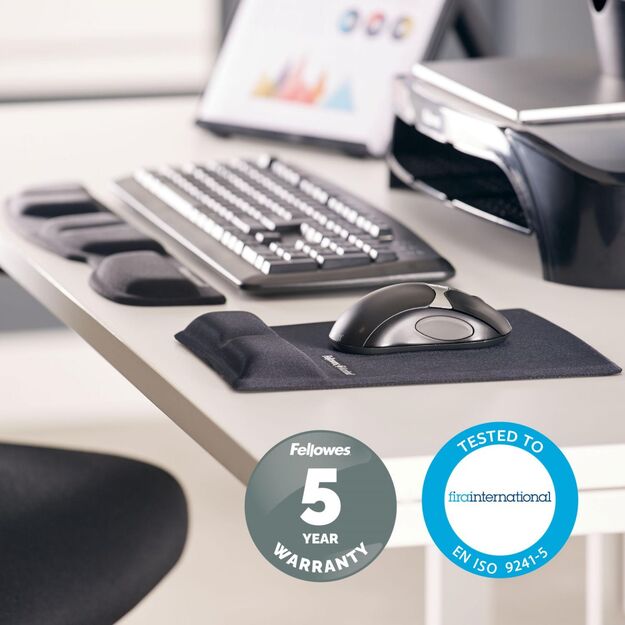 MOUSE PAD WRIST SUPPORT/BLACK 9181201 FELLOWES 6