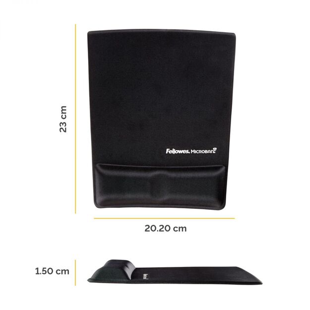 MOUSE PAD WRIST SUPPORT/BLACK 9181201 FELLOWES 3
