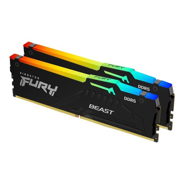 KINGSTON 32GB 6000MT/s DDR5 CL30 DIMM Kit of 2 FURY Beast RGB XMP