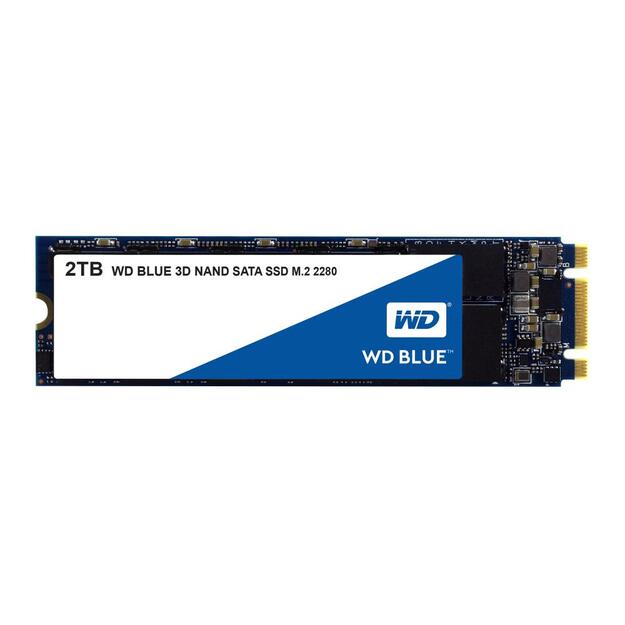 SSD|WESTERN DIGITAL|Blue|2TB|M.2|SATA 3.0|TLC|Write speed 530 MBytes/sec|Read speed 560 MBytes/sec|2.3mm|TBW 500 TB|MTBF 1750000 hours|WDS200T2B0B