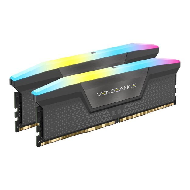 CORSAIR VENGEANCE RGB 32GB 2x16GB DDR5 6000MT/s DIMM Unbuffered 36-44-44-96 Std PMIC AMD EXPO Grey Heatspreader Black PCB 1.4V