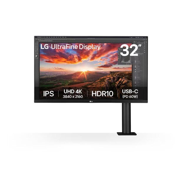 LG 32UN880K-B.AEU 31.5inch UHD IPS 60HZ 5ms Ergo Monitor 2xHDMI DP USB-C 20