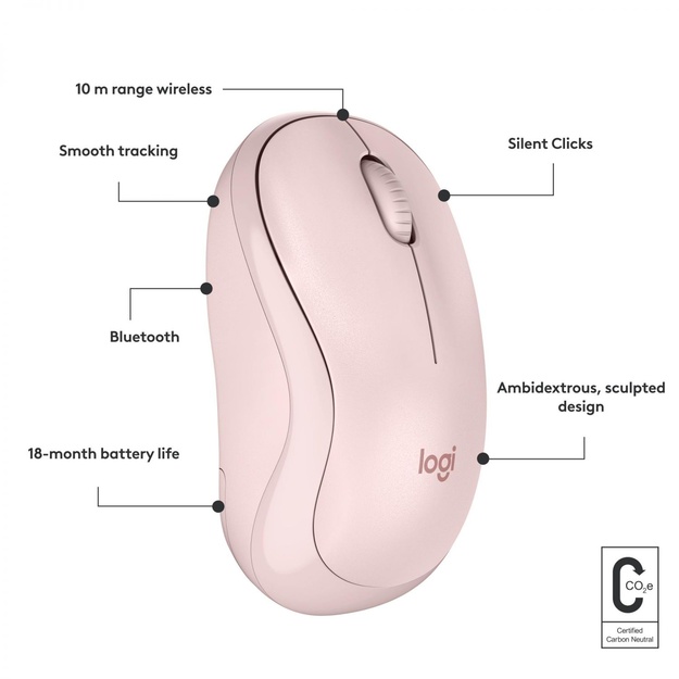 MOUSE BLUETH OPTICAL M240/ROSE 910-007121 LOGITECH