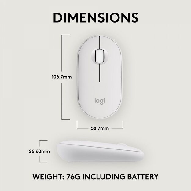 MOUSE USB OPTICAL WRL M350S/WHITE 910-007013 LOGITECH 15