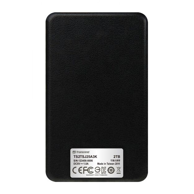 External HDD|TRANSCEND|StoreJet|2TB|USB 3.0|Colour Black|TS2TSJ25A3K 12
