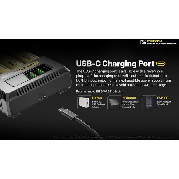 BATTERY CHARGER 4-SLOT/CI4 NITECORE 1