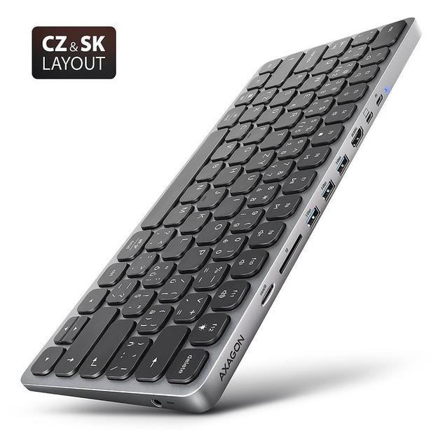 KEYBOARD + I/O HUB 9IN1/0.6M HMC-KB-US AXAGON