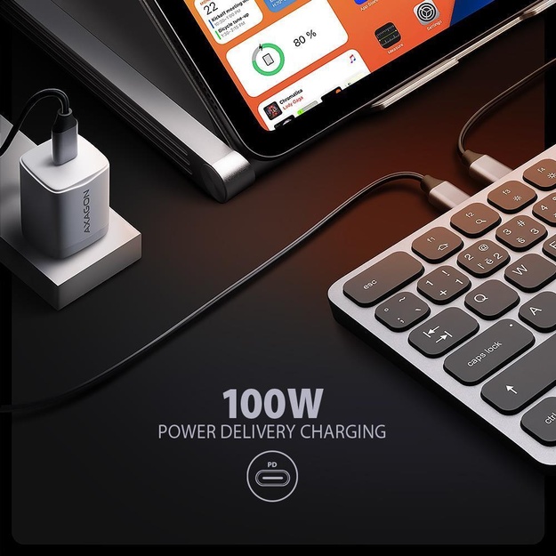 KEYBOARD + I/O HUB 9IN1/0.6M HMC-KB-US AXAGON