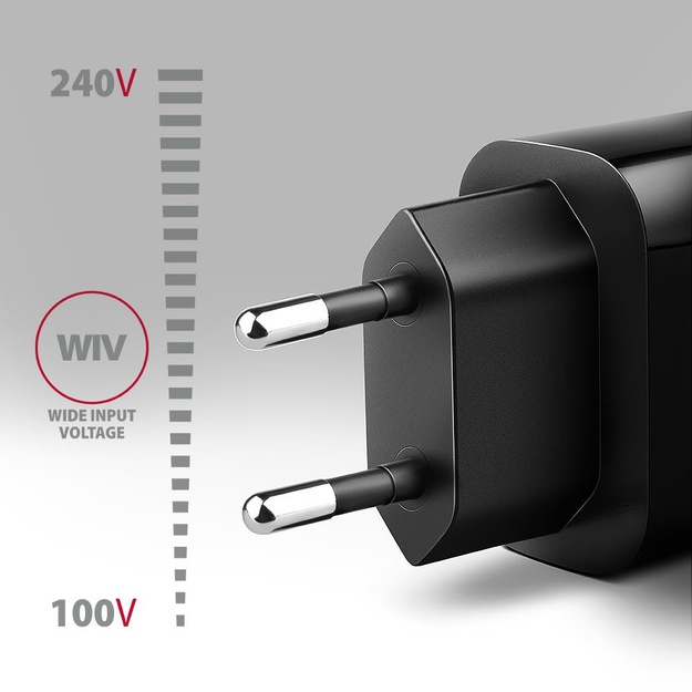 MOBILE CHARGER WALL USB 18W/1PORT BLACK ACU-QC18 AXAGON